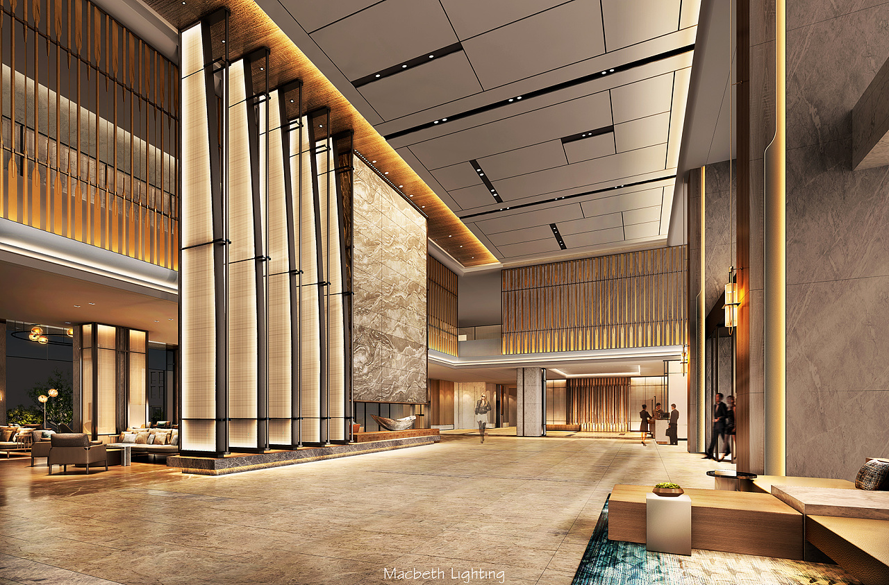 H04-0420新中式餐饮会所茶室酒店走廊3d模型下载-【集简空间】「每日更新」