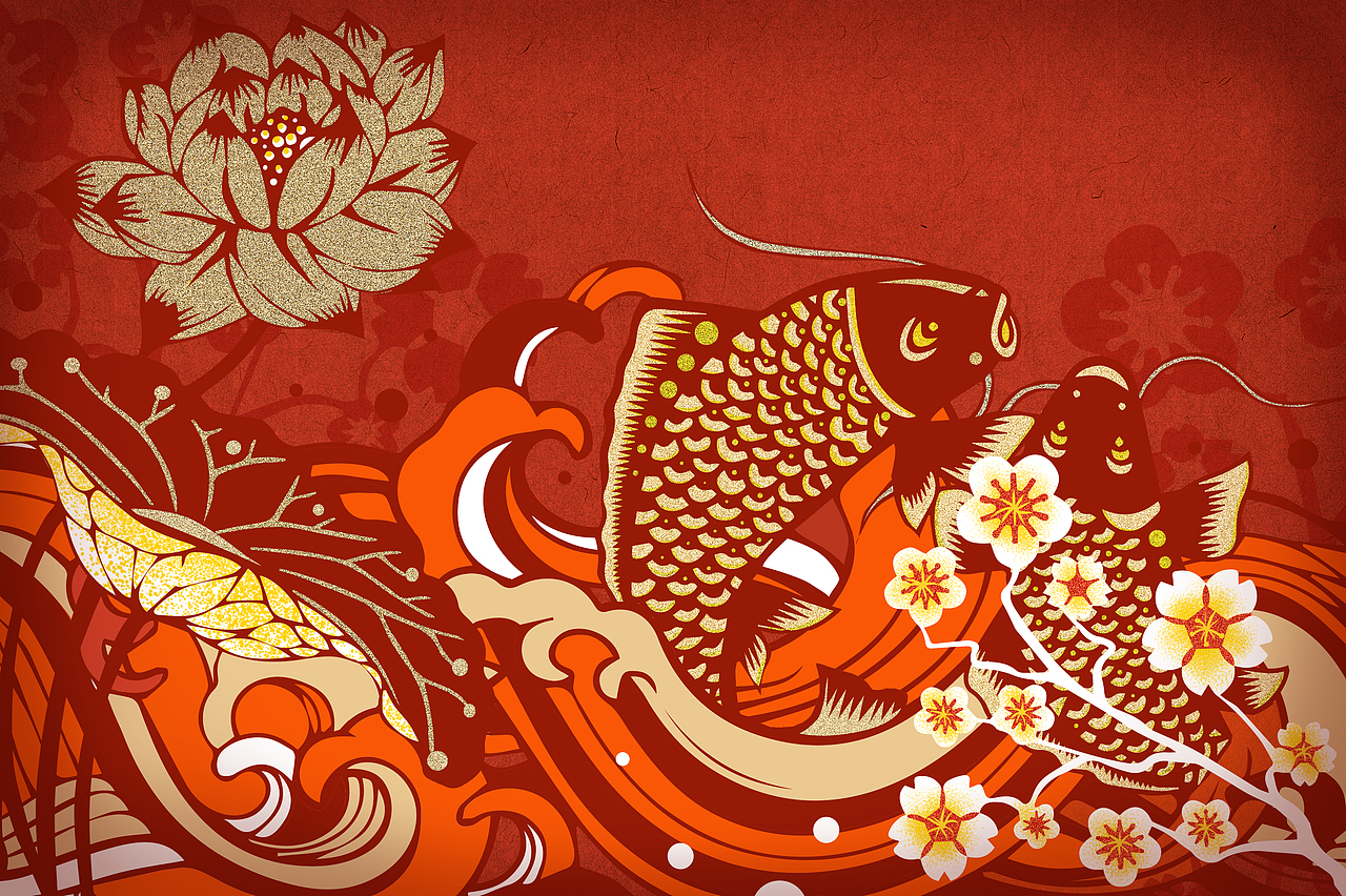 年年有鱼（图ZMTkyNjQwMDIw） - 商业插画 - 站酷设计师化身孤岛的魂原创素材 - 站酷ZCOOL