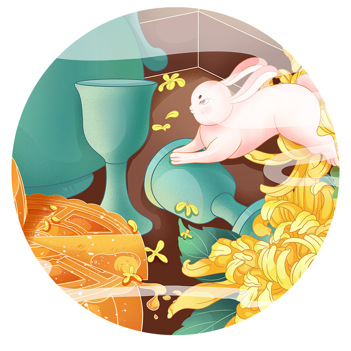 中秋节包装插画_爱画画的艺霖-站酷zcool