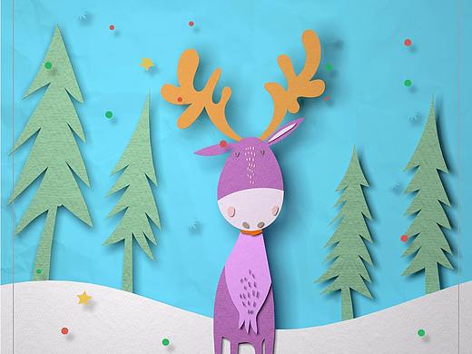 [C4D]冬日小鹿（个人主页-ZMjUzMTc4MzI=） - 创作习作 - 站酷设计师124566原创素材 - 站酷ZCOOL