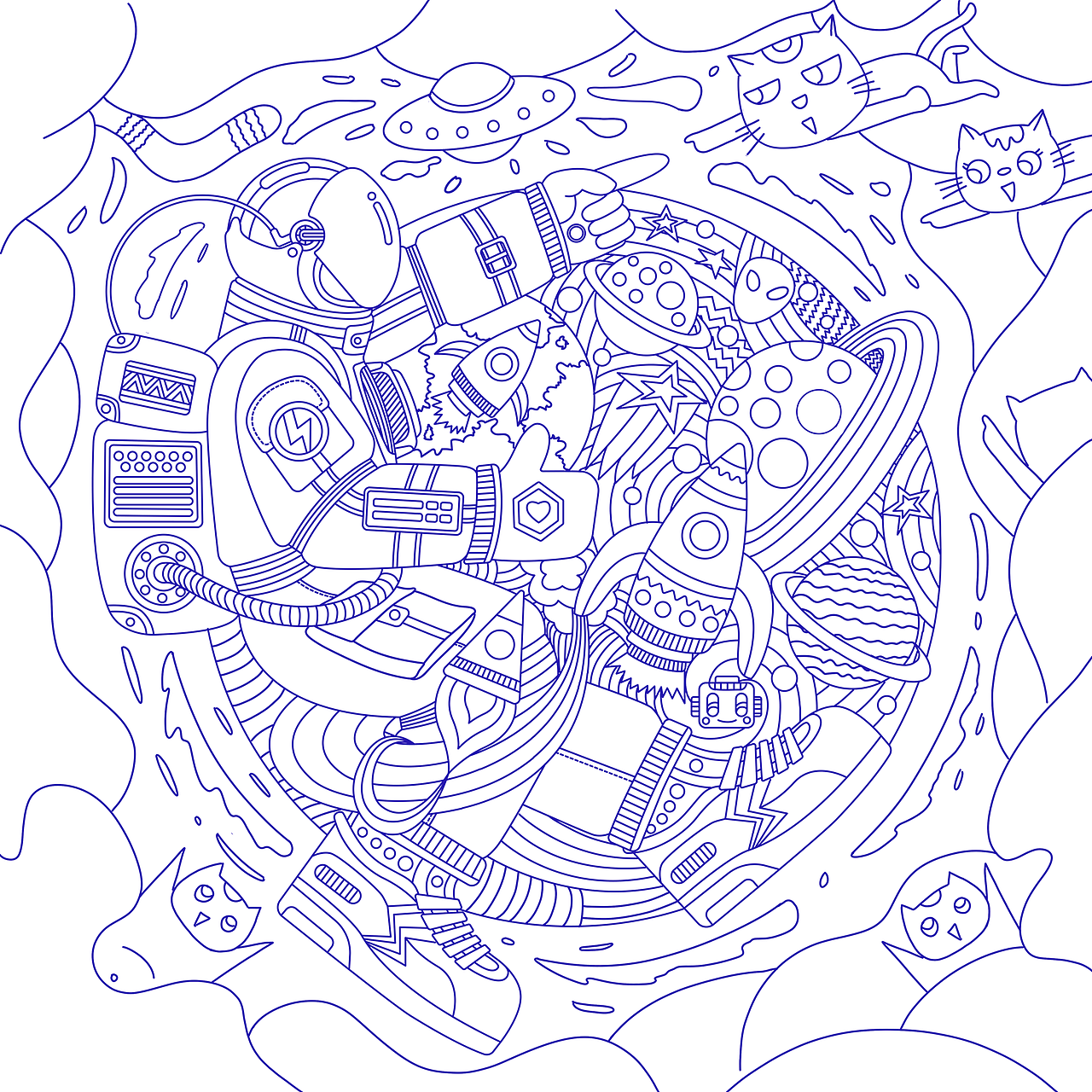 宇宙的尽头是喵星人～（图ZMjI3NzE4NzEy） - 儿童插画 - 站酷设计师cwdesign原创素材 - 站酷ZCOOL