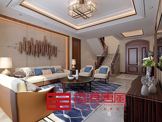 济南海尔绿城玺园现代风格别墅装修——唐风别装修