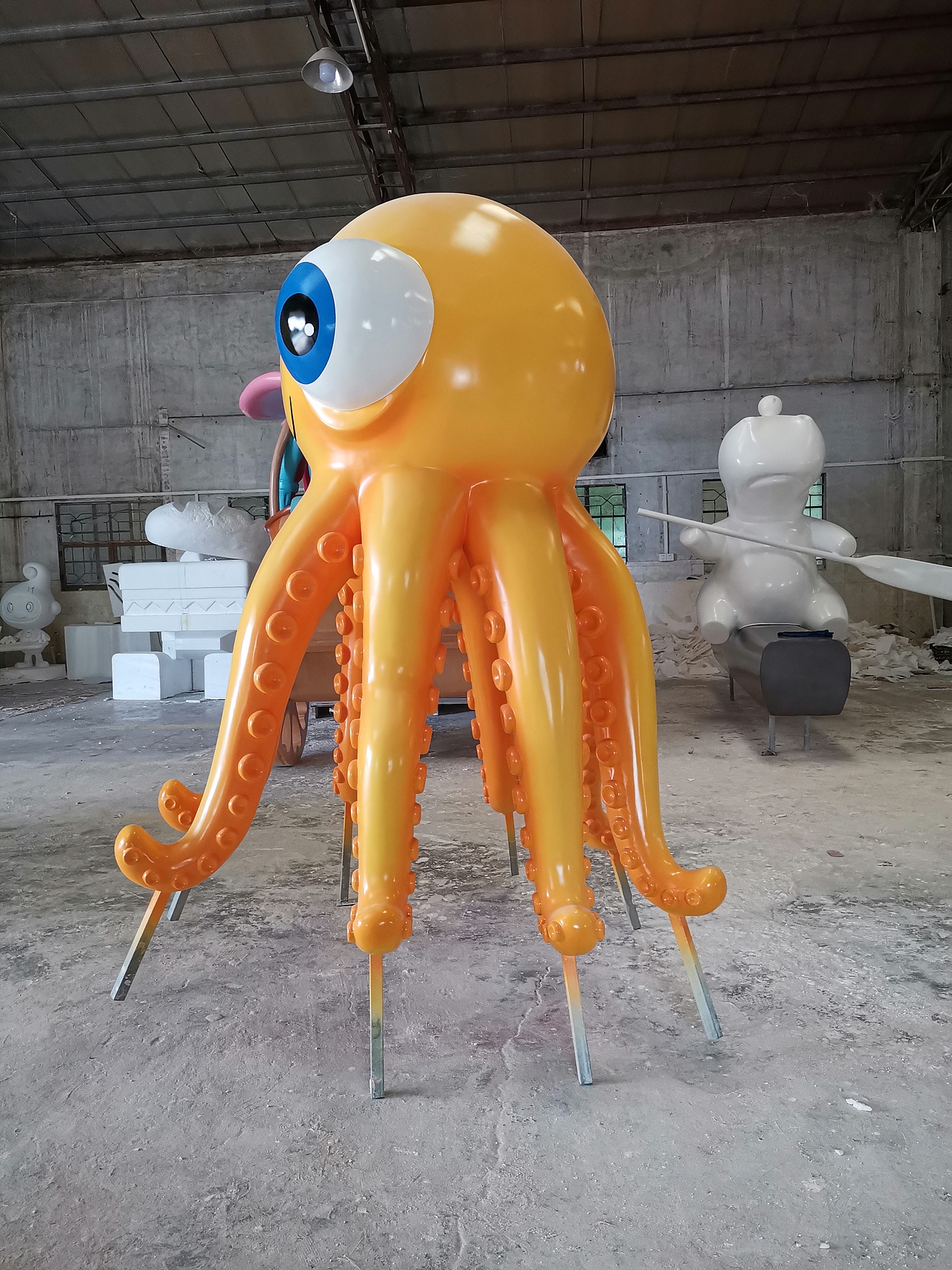 定制玻璃钢八爪鱼卡通雕塑水上乐园景观摆件海洋生物