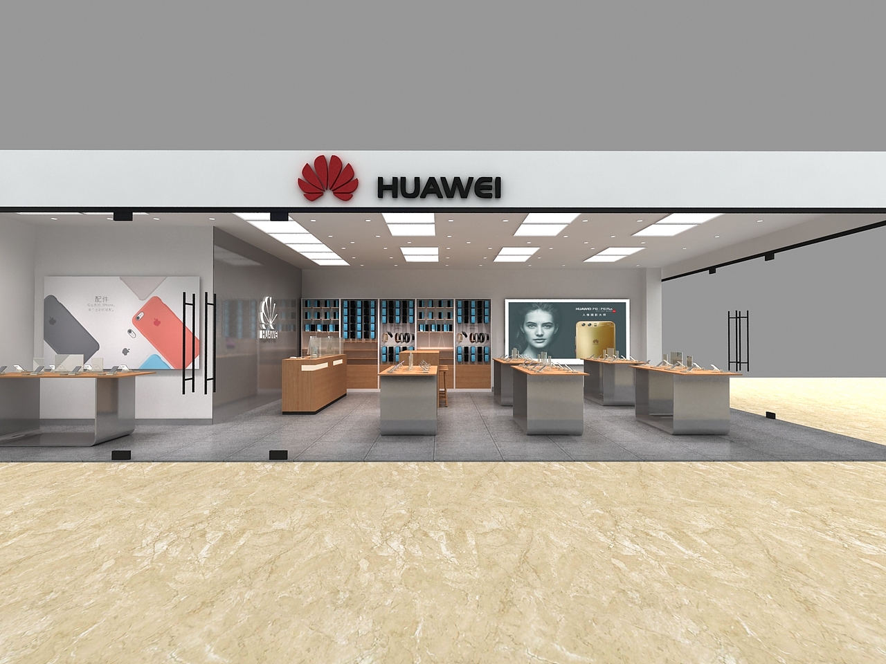 华为门店效果图