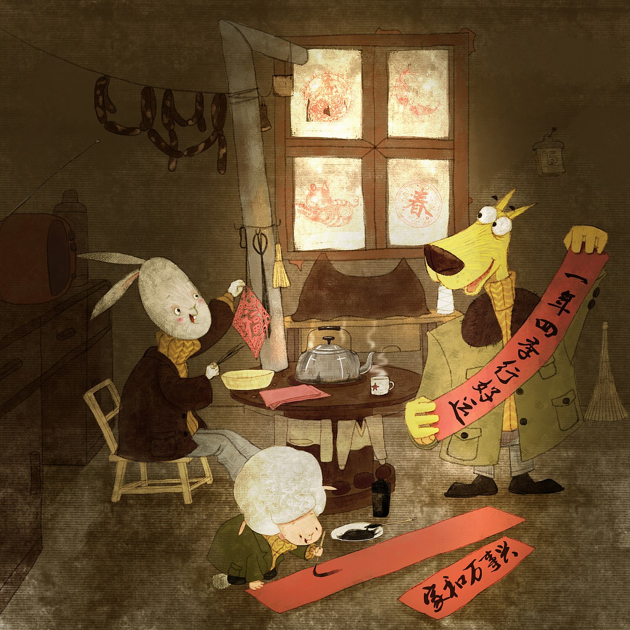 狗爸兔妈羊崽子（图ZMTMzNzc2NzM2） - 商业插画 - 站酷设计师大智动画原创素材 - 站酷ZCOOL