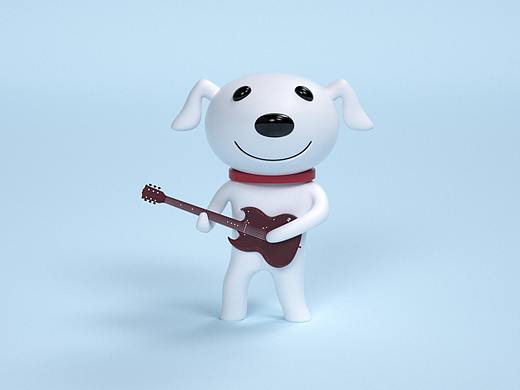 C4D卡通形象设计京东狗