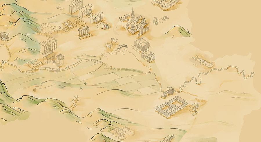 大工程——平顶山手绘地图定稿了,又一个古风手绘地图