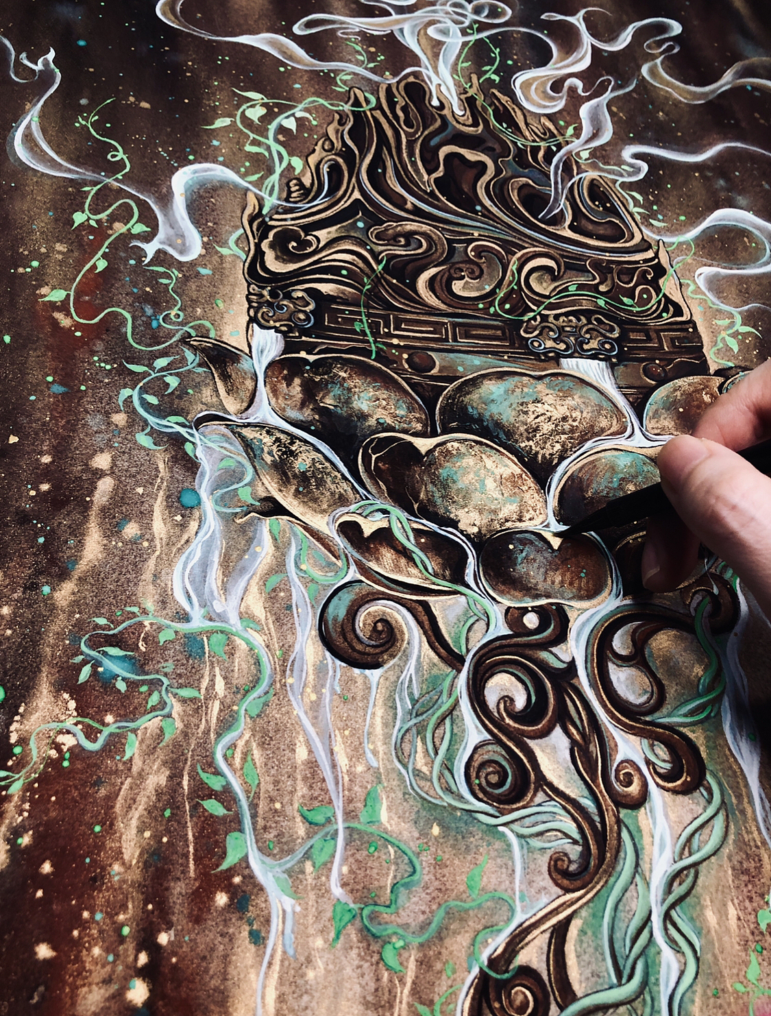 山海经系列之九尾狐修炼（图ZMjcyODI5NTI0） - 艺术插画 - 站酷设计师发芽MsFarrah原创素材 - 站酷ZCOOL