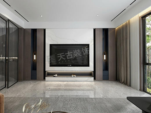 南滨路金辉泊舍叠拼别墅装修|现代简约质感格调设计图