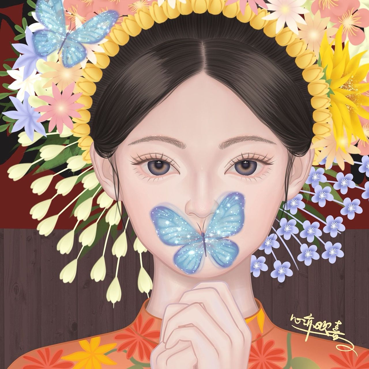 今生簪花,今生漂亮|画一个簪花渔女