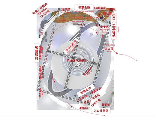 展位 银行 3d设计效果图 展位设计