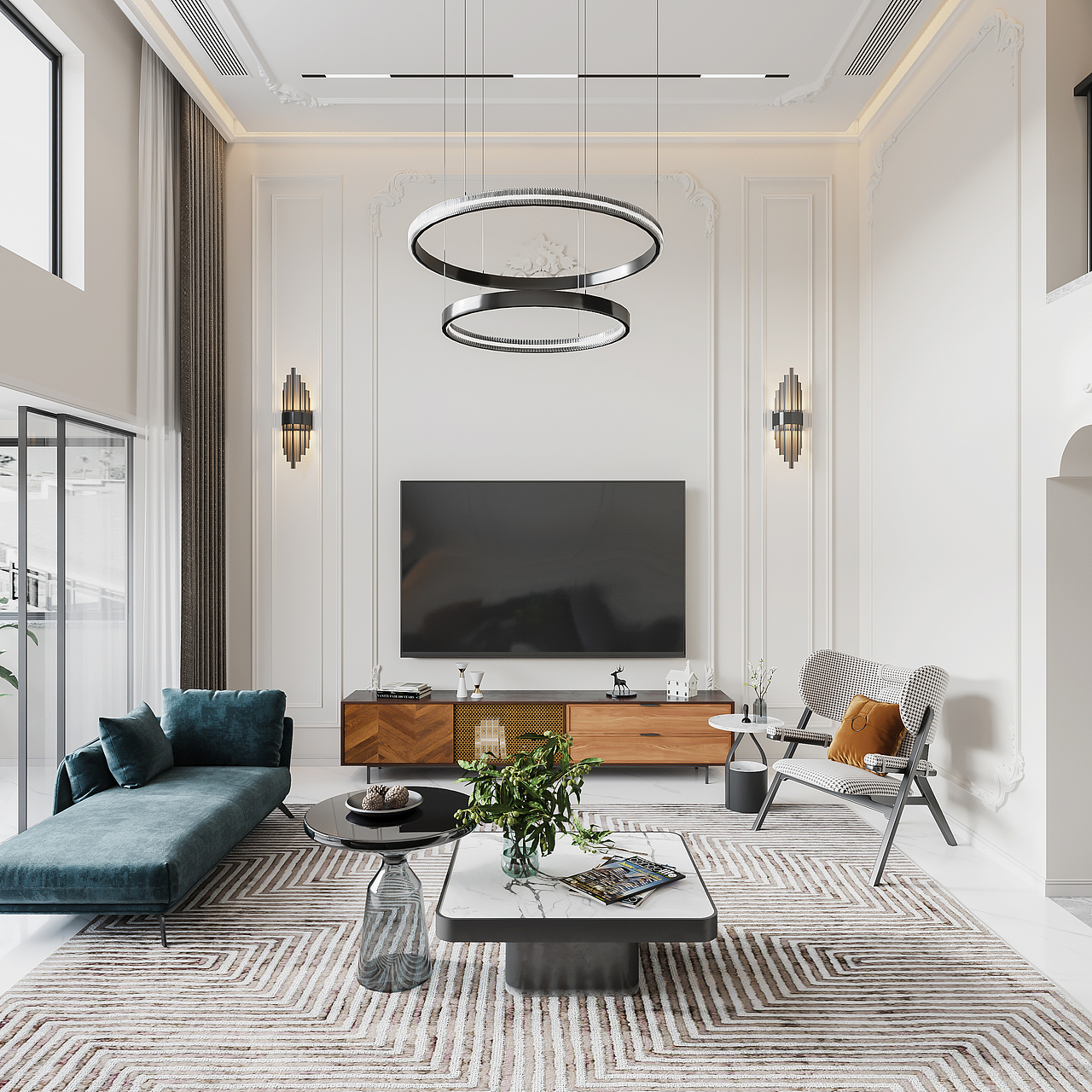 现代混搭风格效果图