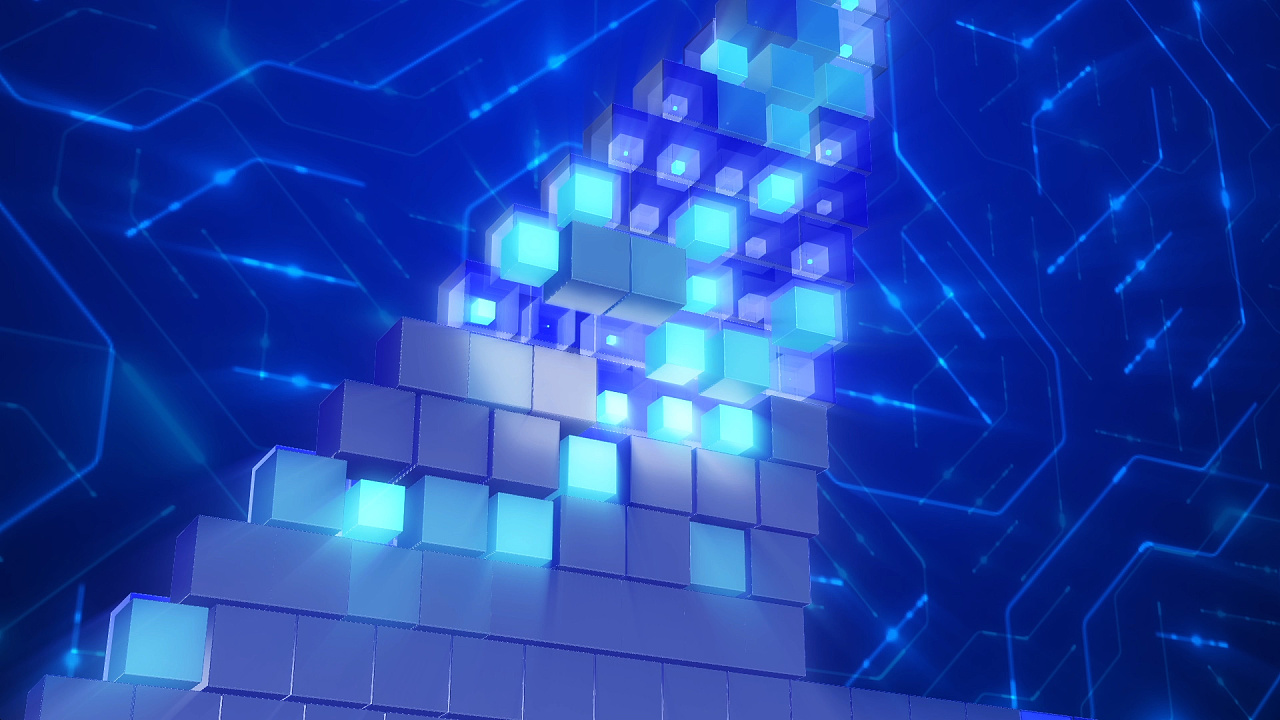 小立方体演变logo科技感造型