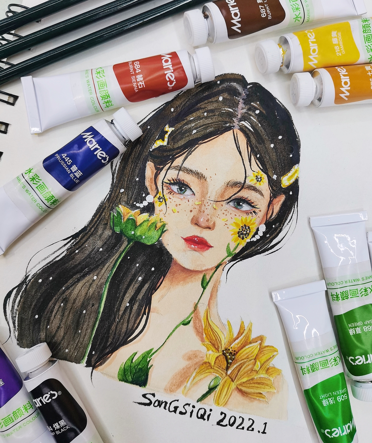 水彩人物（图ZMjg2NjQ1NzYw） - 艺术插画 - 站酷设计师思思插画原创素材 - 站酷ZCOOL