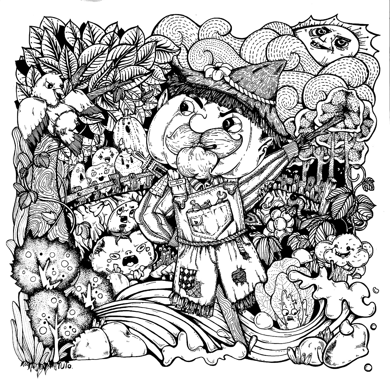 黑白装饰画（图ZMjA1NzM3MzU2） - 创作习作 - 站酷设计师Tuto_april原创素材 - 站酷ZCOOL