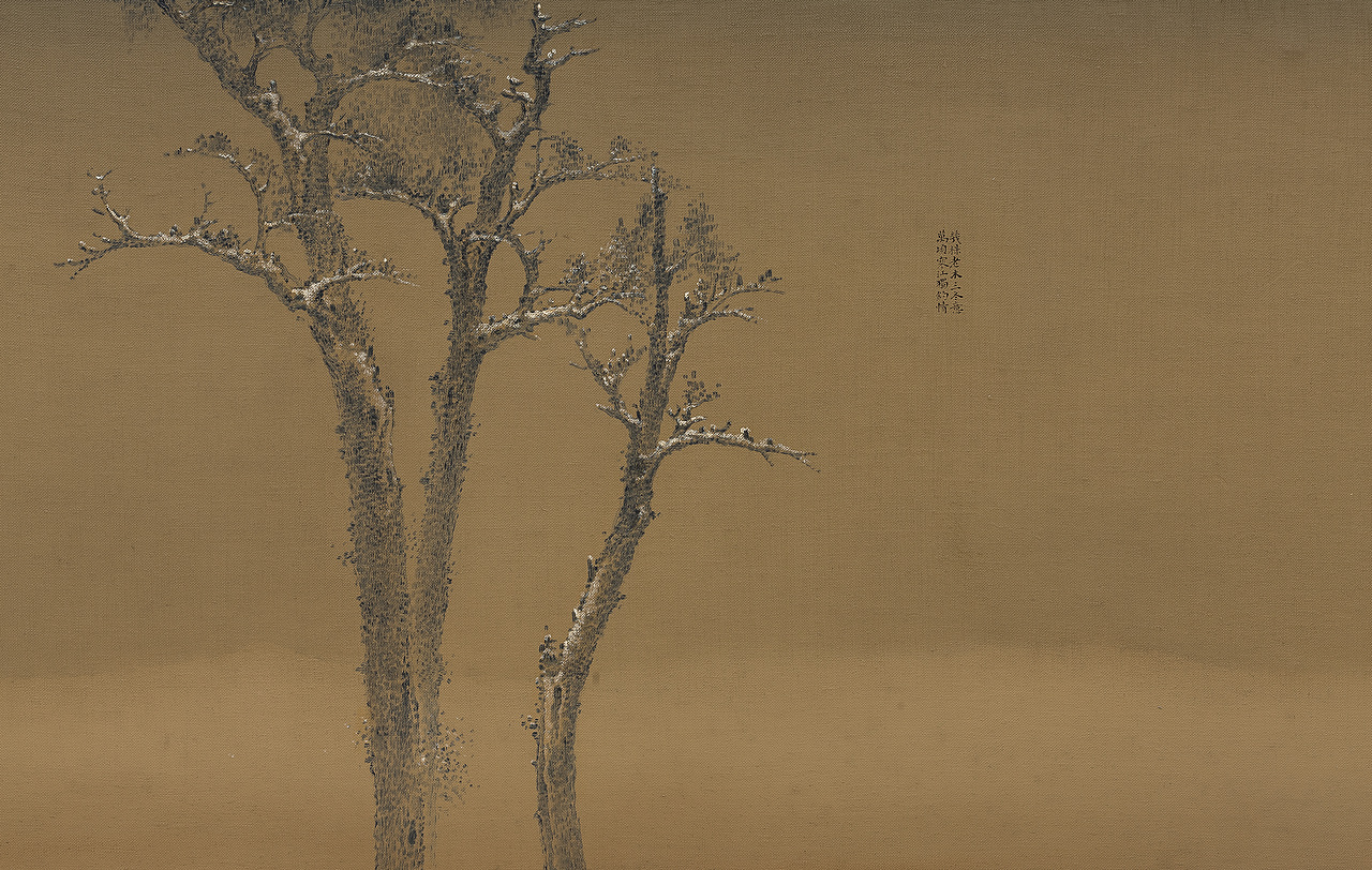 空山寒木帖 布面油画 60x300cm x2 彭斯2015（1） Quiescent Mountains and Trees Oil on Canvas  60x300cm Peng Si 2015 (1)