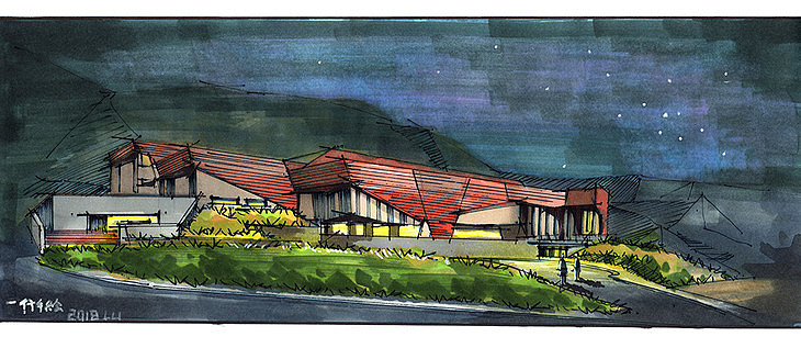 犹他州国家历史博物馆建筑手绘临摹图青岛手绘培训一行