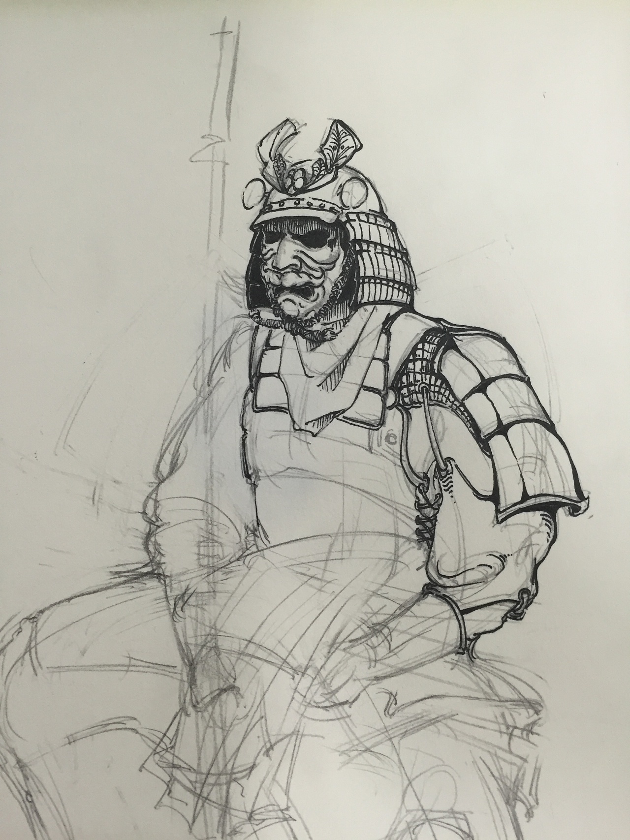 原创手绘 武士 插画练习