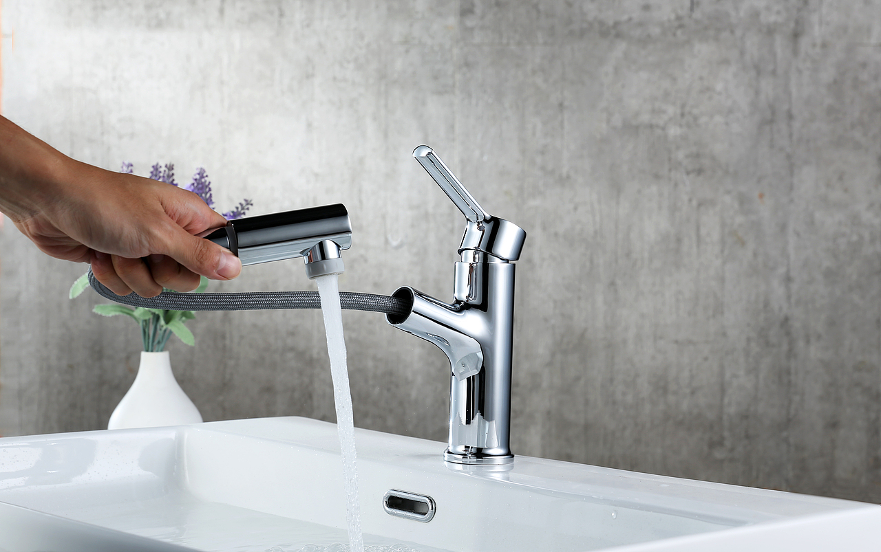 一组简约抽拉多功能面盆龙头,淘宝细节,效果图