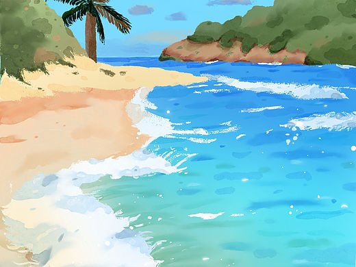 沙滩海浪