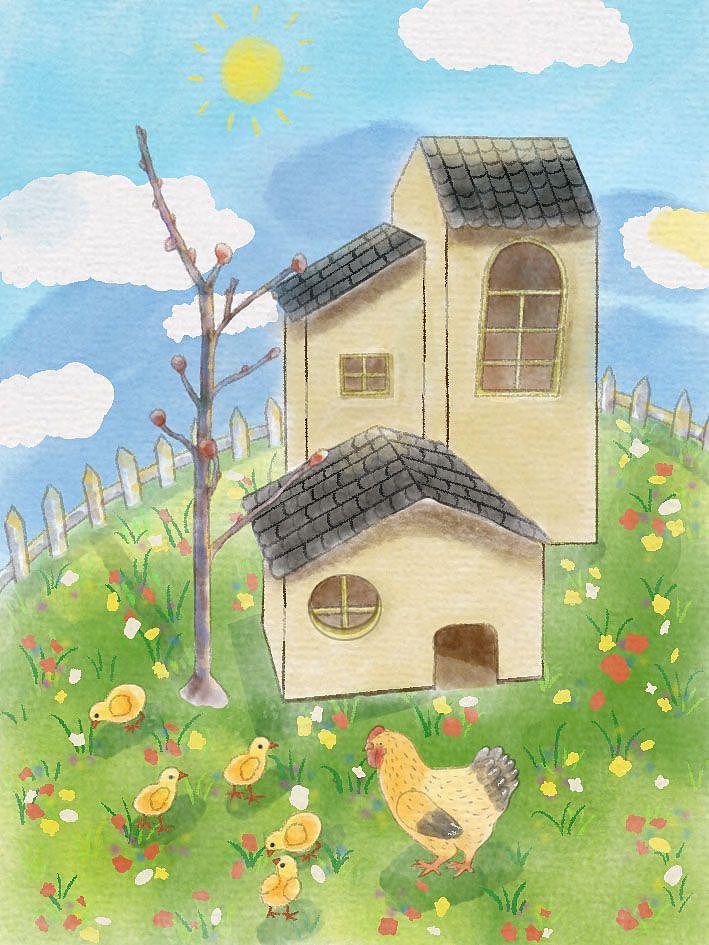 水彩风格，鸡宝宝们的一家（图ZMzU2MTU4MjUy） - 商业插画 - 站酷设计师快乐风铃原创素材 - 站酷ZCOOL
