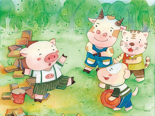 童话故事小猪盖房子