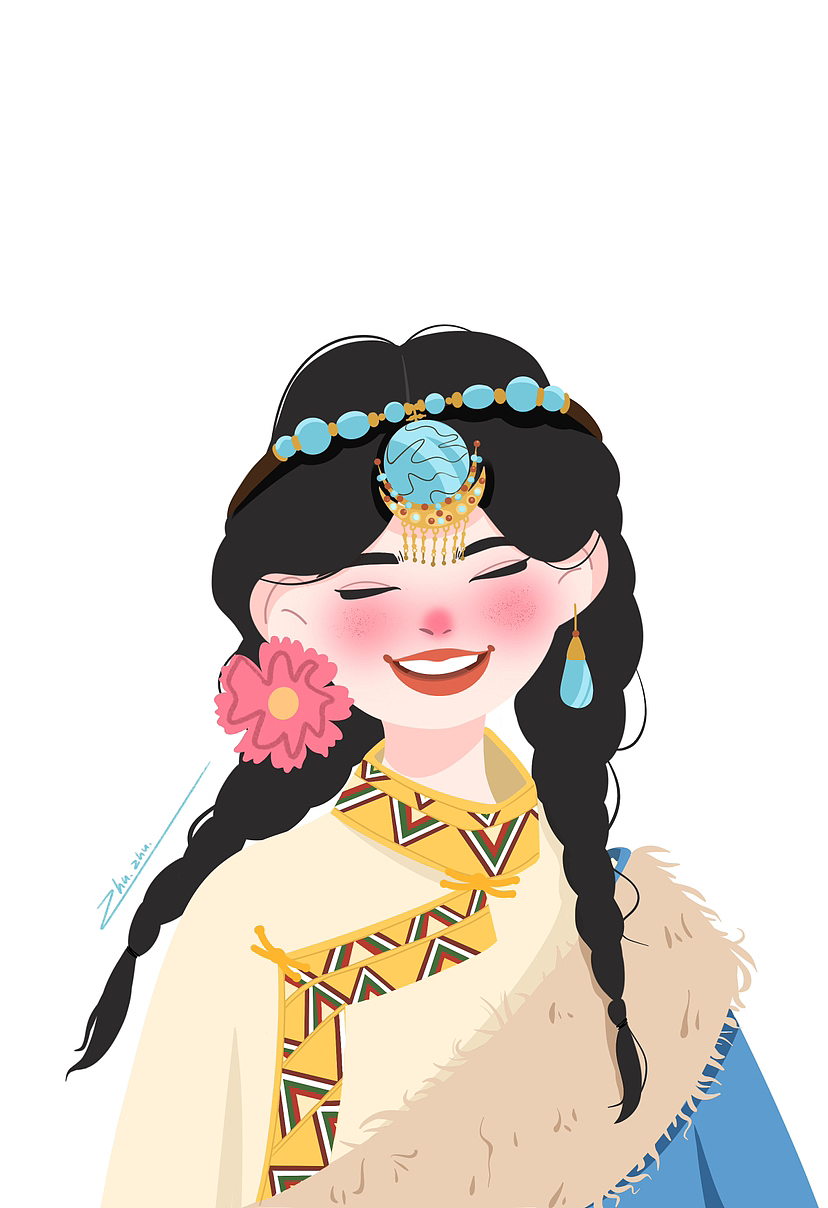 五十六个民族之藏族（图ZMzUxNTA3OTE2） - 艺术插画 - 站酷设计师真没啥可说的原创素材 - 站酷ZCOOL