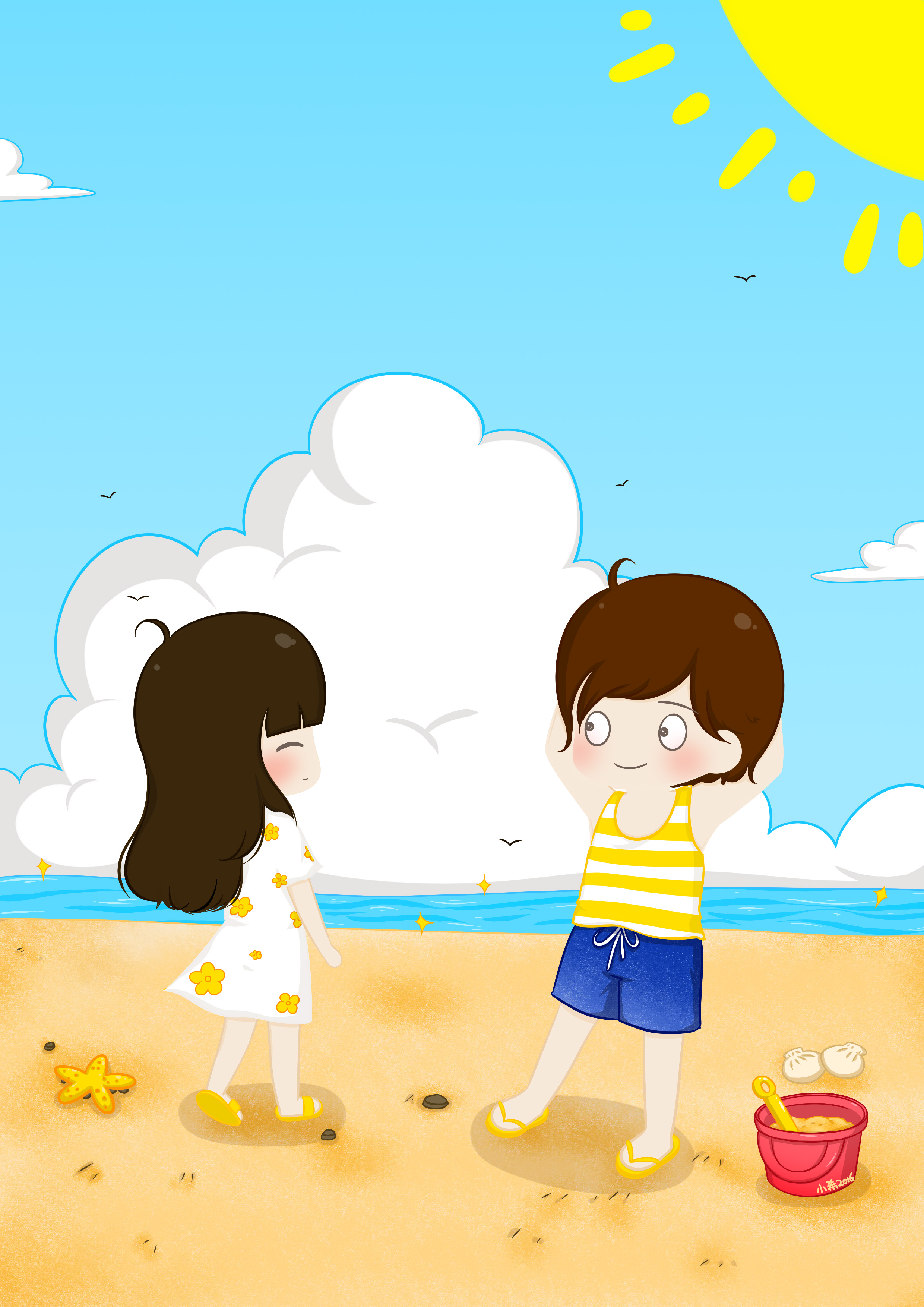在沙滩上玩耍的小朋友设计图__图片素材_其他_设计图库_昵图网nipic.com