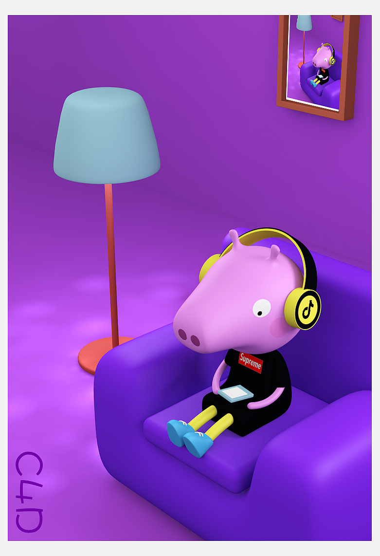 小猪佩奇c4d建模