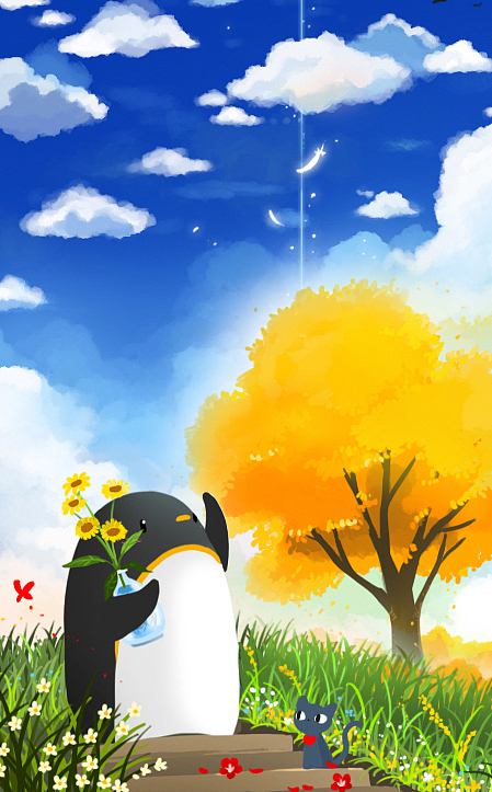 企鹅日记（图ZMzExMzAzMDQ=） - 商业插画 - 站酷设计师qa294446229原创素材 - 站酷ZCOOL