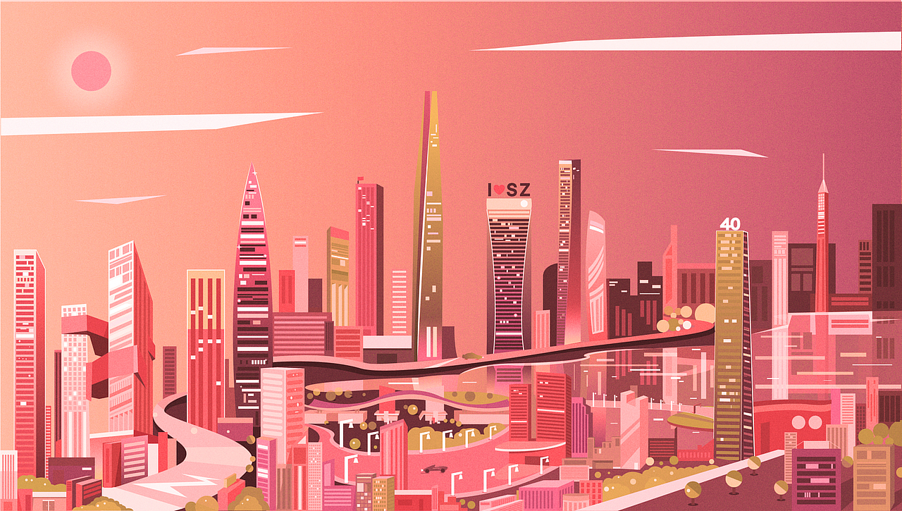 深圳城市建筑插画（图ZMTMxMDY0NzA0） - 商业插画 - 站酷设计师编号0919原创素材 - 站酷ZCOOL