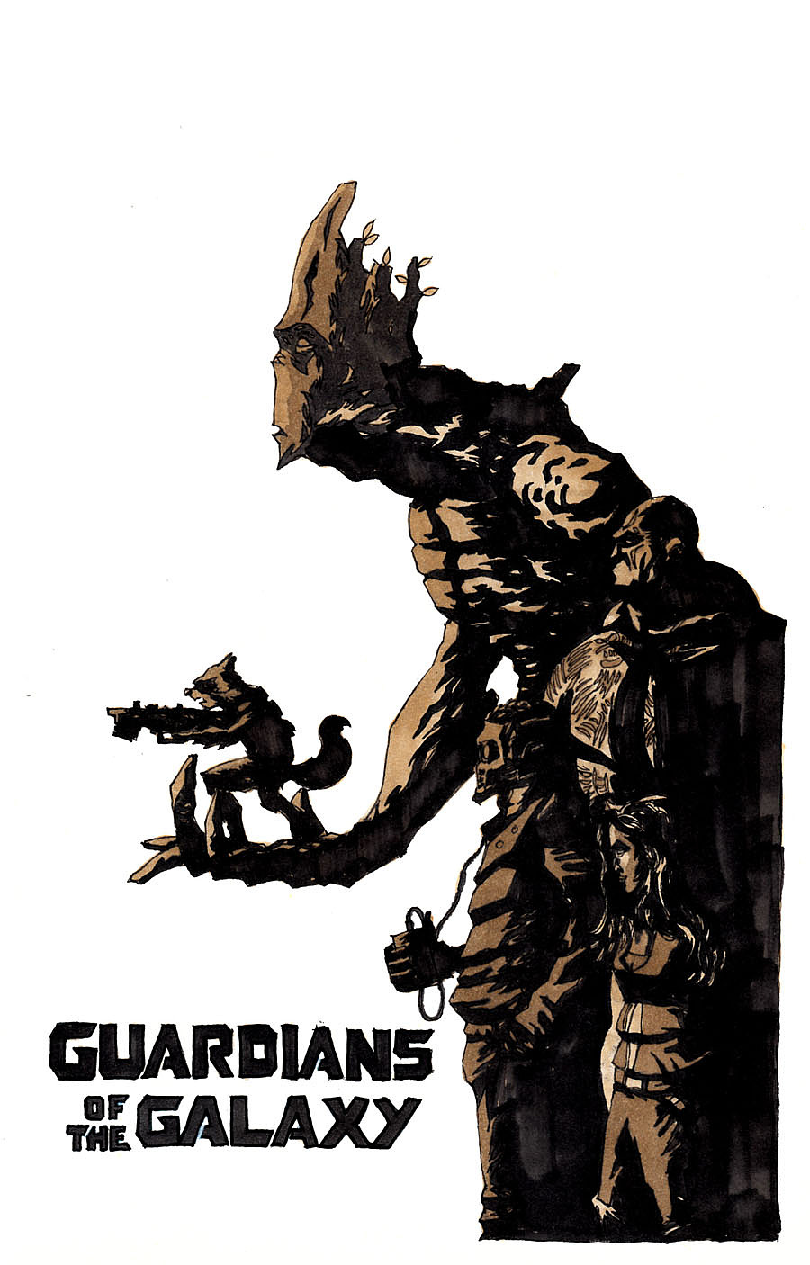 银河护卫队手绘海报步骤