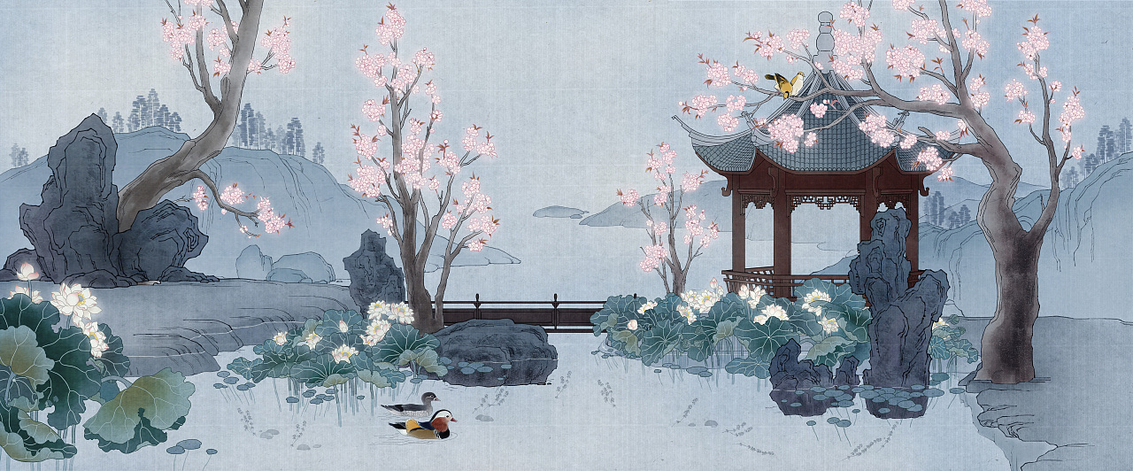 子鵺坊插画|江苏卫视2022年春晚《粉墨》节目特效插画（图ZMjg2OTIxOTY4） - 商业插画 - 站酷设计师子鵺坊插画原创素材 - 站酷ZCOOL