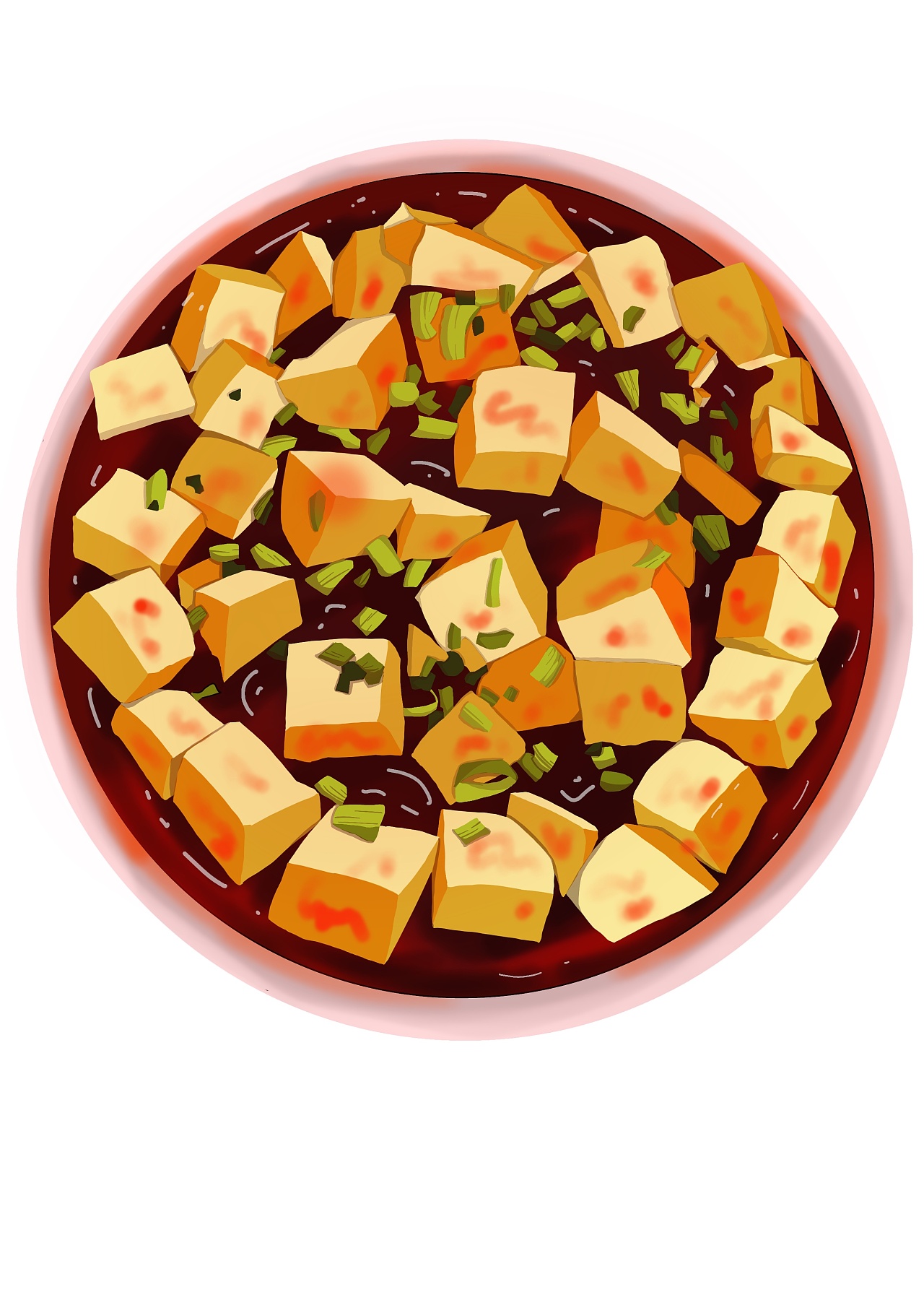 麻婆豆腐简单画法图片