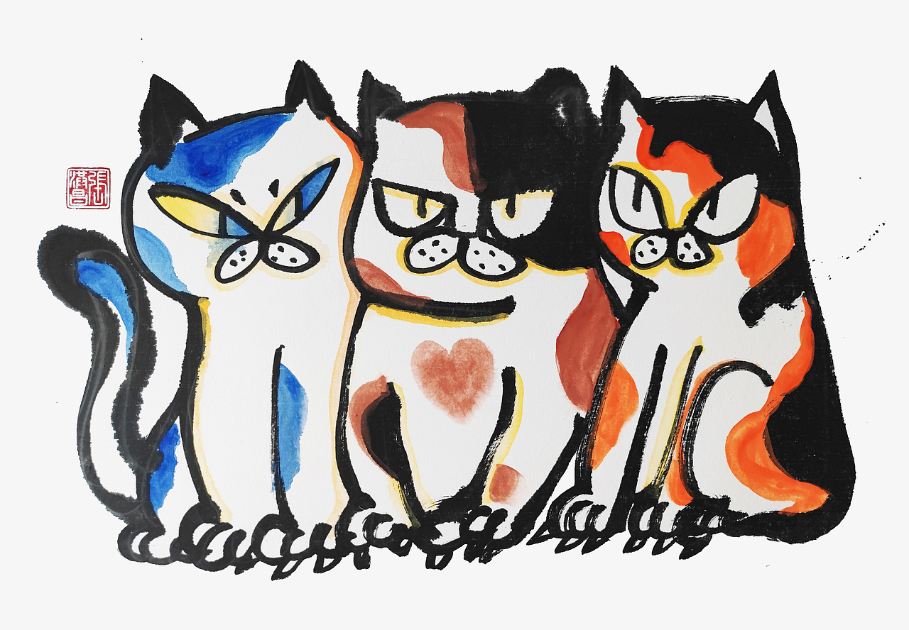 皮克猫（图ZMzA5ODg3MjQw） - 绘画 - 站酷设计师张张张zhc原创素材 - 站酷ZCOOL