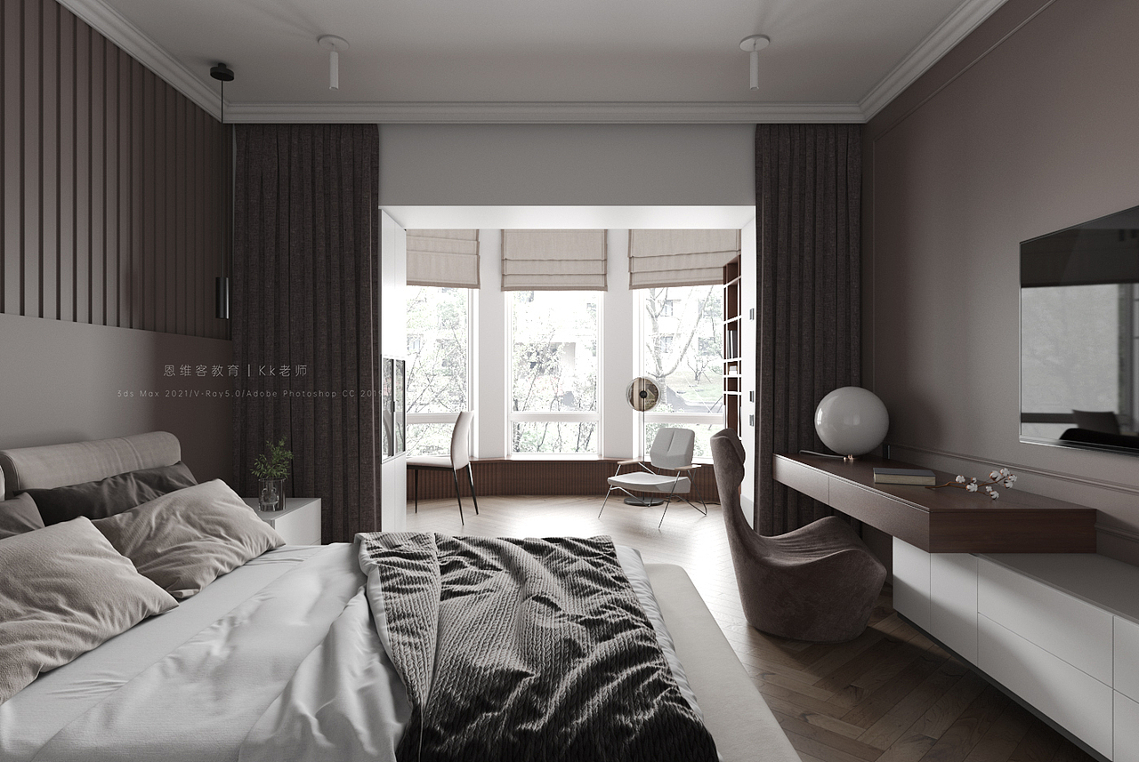 空间丨卧室效果图 【开灯 VS 不开灯】