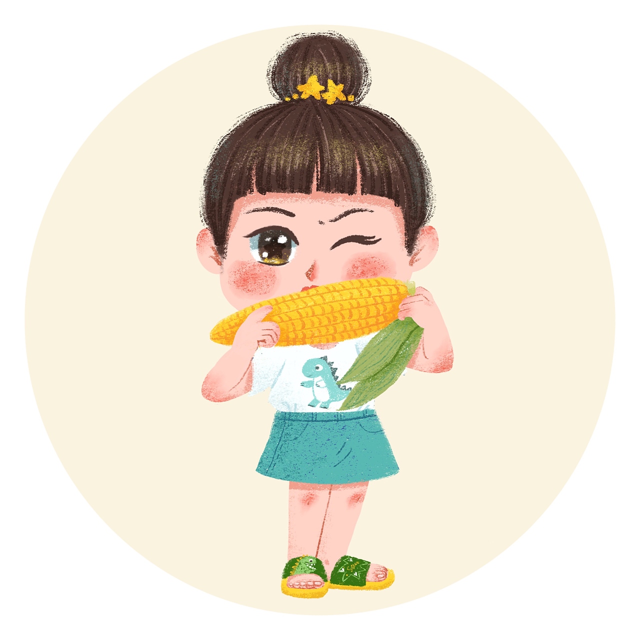 宅家小吃货系列啃玉米棒子号外号外定制周边了