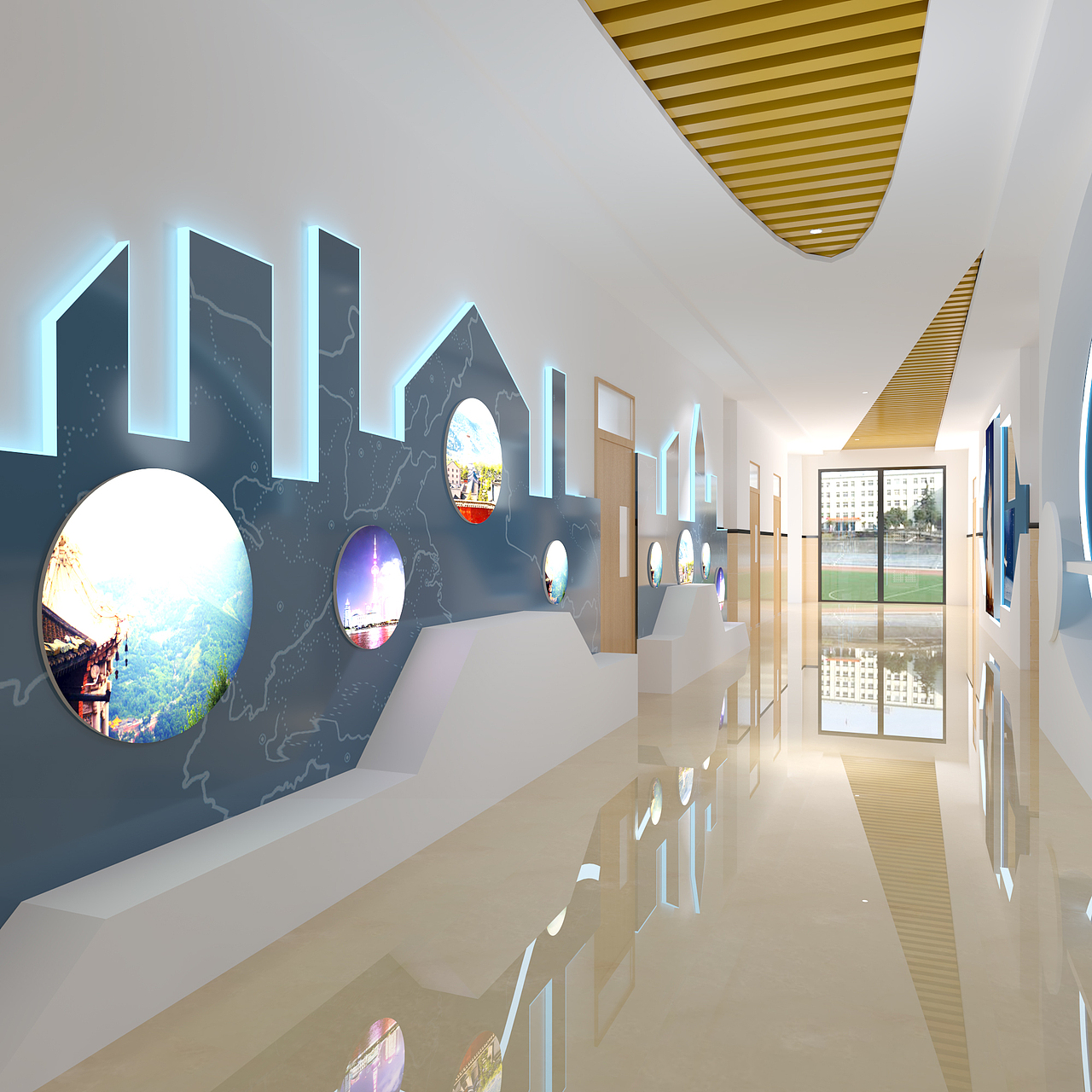 学校过道设计（图ZMjE4NDg0NzQw） - 家装设计 - 站酷设计师王贰小原创素材 - 站酷ZCOOL
