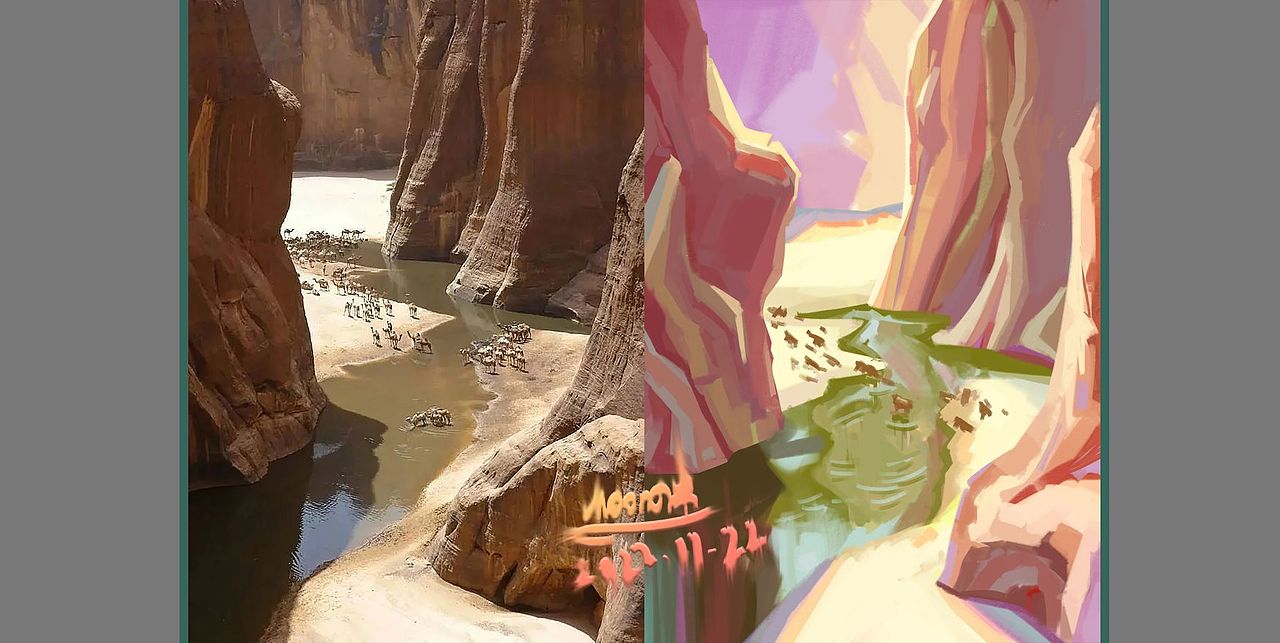 真人&场景写生速涂