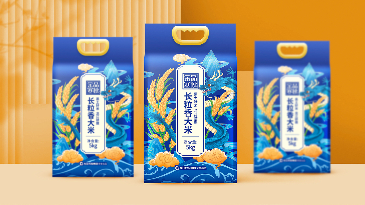 龙江农投金品寒粳线上大米包装设计（图ZMjkyNDg0ODAw） - 包装 - 站酷设计师凌晨五点碰面原创素材 - 站酷ZCOOL