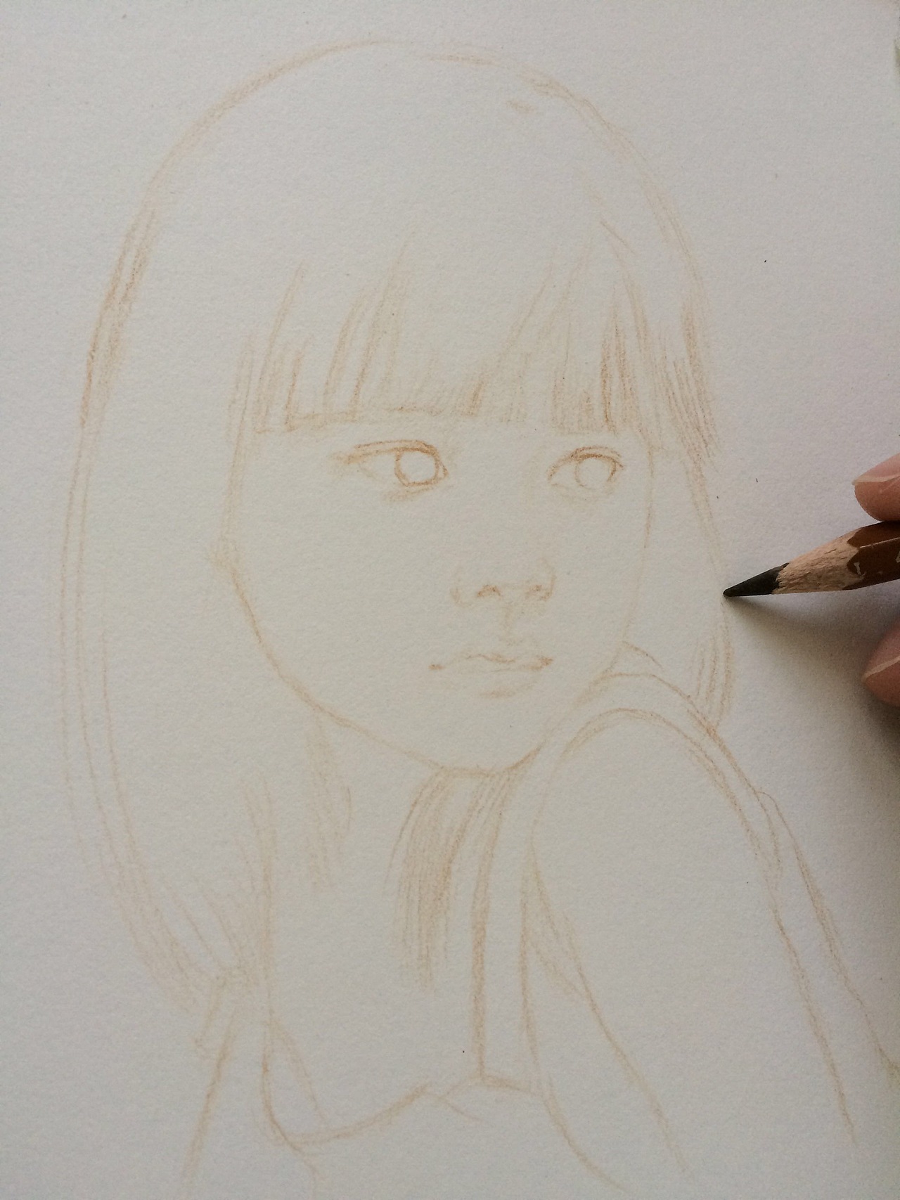 尽量注意人物的虚实关系，有轻有重，线稿不要太重