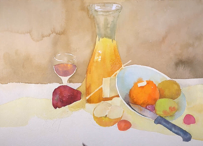 水彩绘画静物组合