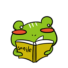 绿青蛙看书表情包图片