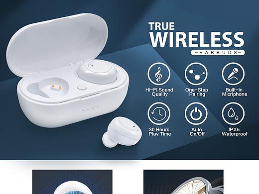 蓝牙耳机的亚马逊A+设计