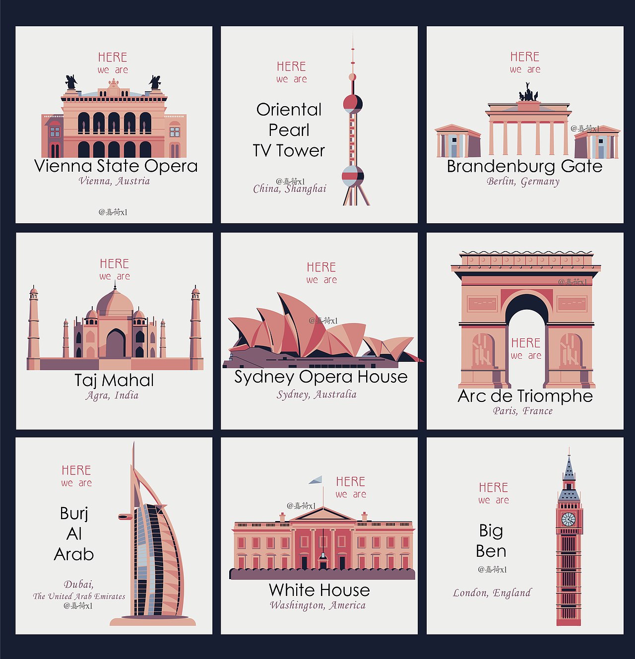 建筑扁平风→粉红色的回忆（图ZMTYwMTA5OTIw） - 创作习作 - 站酷设计师嘉荷illulotus原创素材 - 站酷ZCOOL