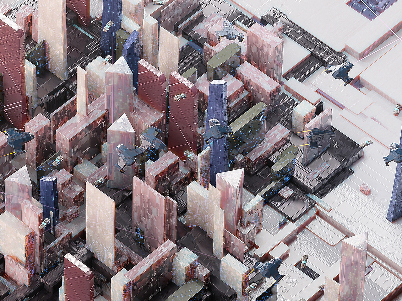 Blender科技风城市Eevee建模打光渲染（图ZMTk0NTIzNDY4） - 建筑/空间 - 站酷设计师一虹视觉原创素材 - 站酷ZCOOL