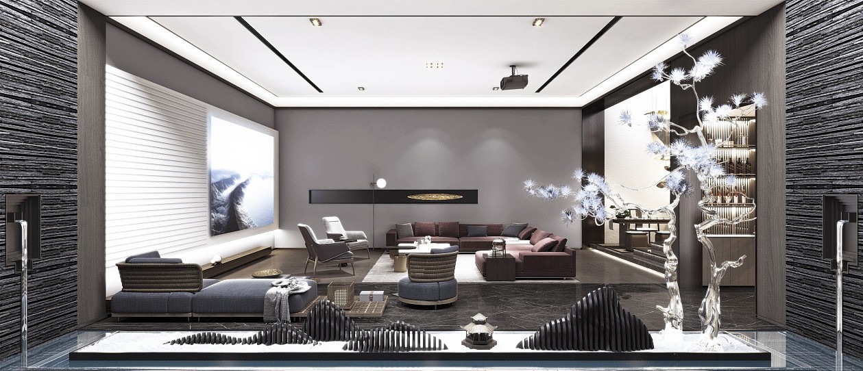 現(xiàn)代客廳（圖ZMjE5NTEyNDM2） - 家裝設(shè)計 - 站酷設(shè)計師效果圖施工圖婷婷原創(chuàng)素材 - 站酷ZCOOL