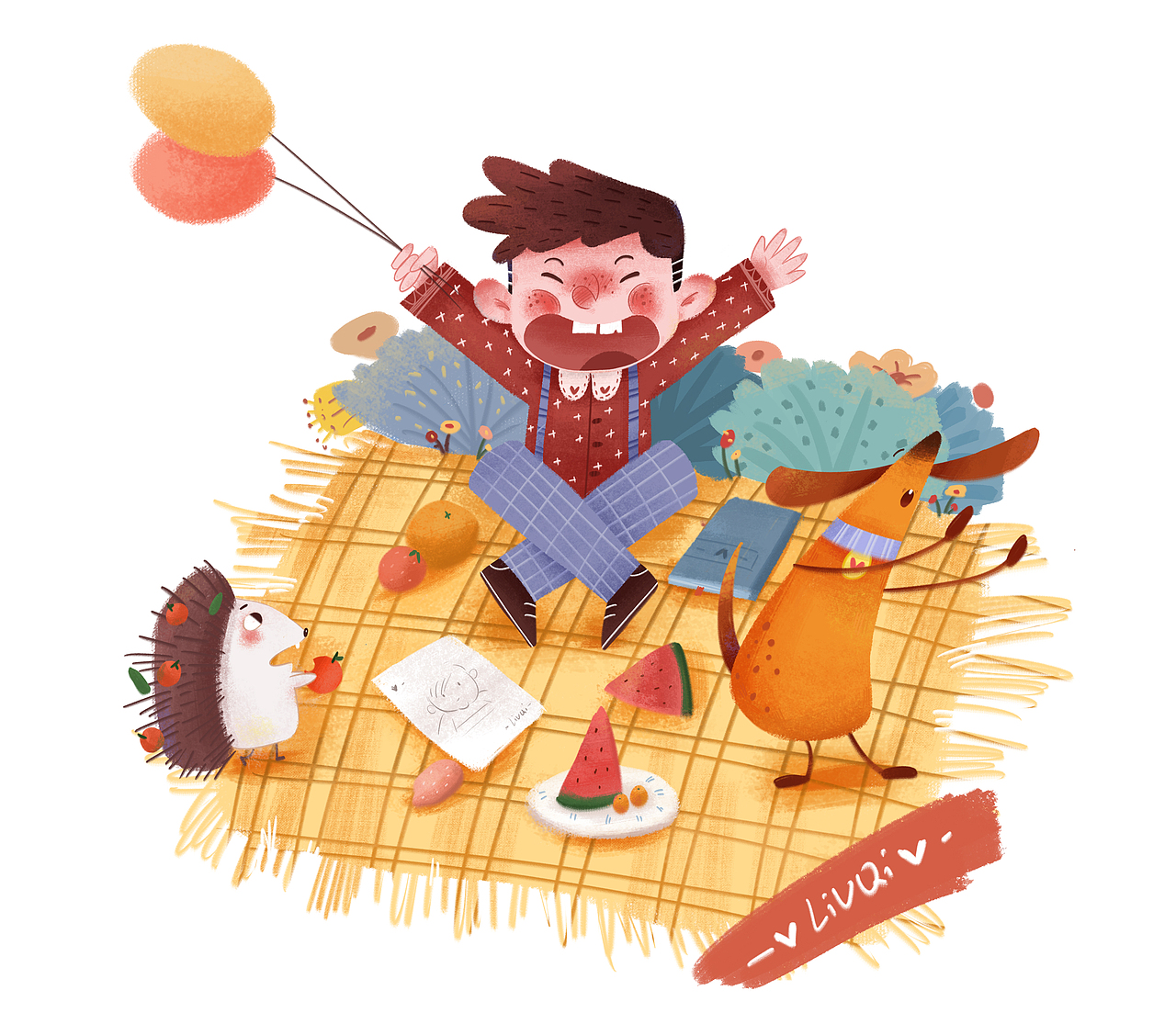 野餐吧（圖ZMTU3NTY2OTY0） - 兒童插畫 - 站酷設(shè)計師67喲原創(chuàng)素材 - 站酷ZCOOL