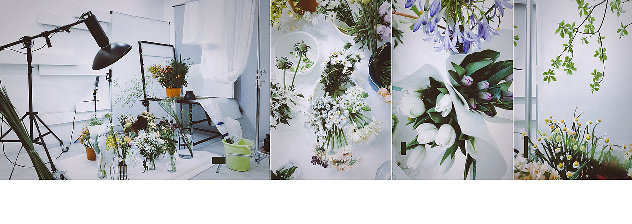 Moments Behind the Scenes  
# 拍鲜花类，棚里几乎就整成花店，冷藏柜里也是满的