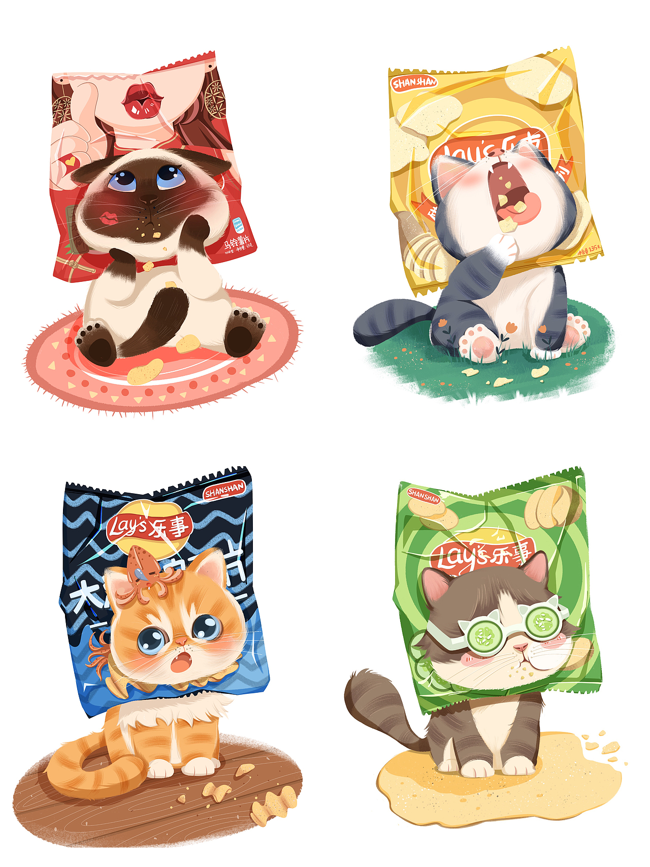 动物插画 |薯片系列